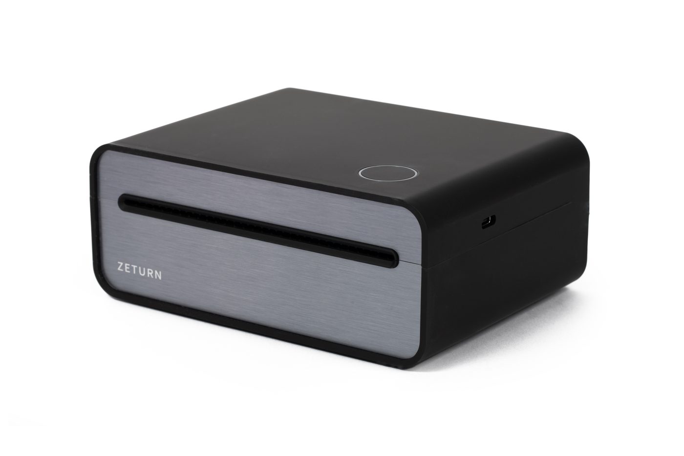 Three-quarter view of the Zeturn Tiny Printer